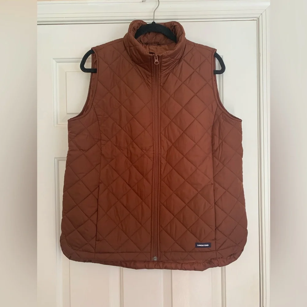 Lands' End Brown Quilted Vest - Picture 4 of 10